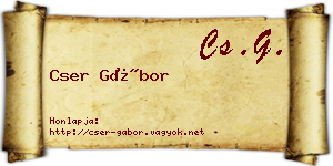 Cser Gábor névjegykártya